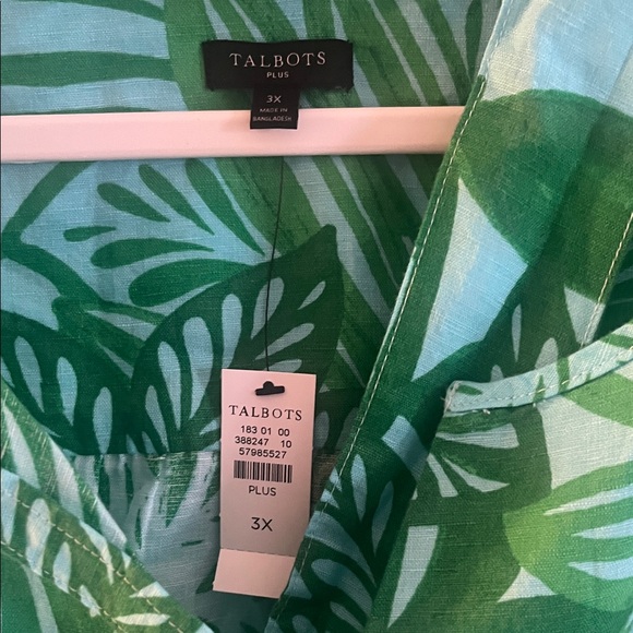 Talbots NWT Green and Blue Tropical Dress 3X - Picture 2 of 3
